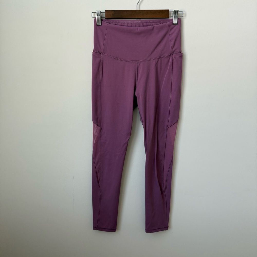 Calia by Carrie Underwood Purple Mesh Leggings Sugar Plum Size Small 25”